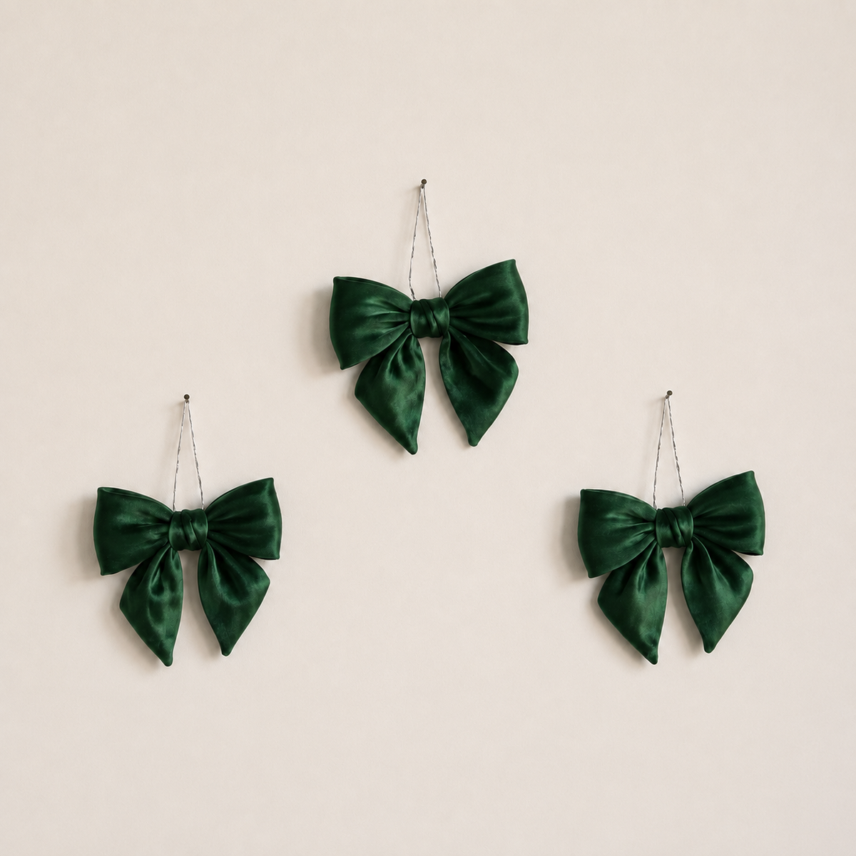 Gauze Emerald Bow (Set of 3)