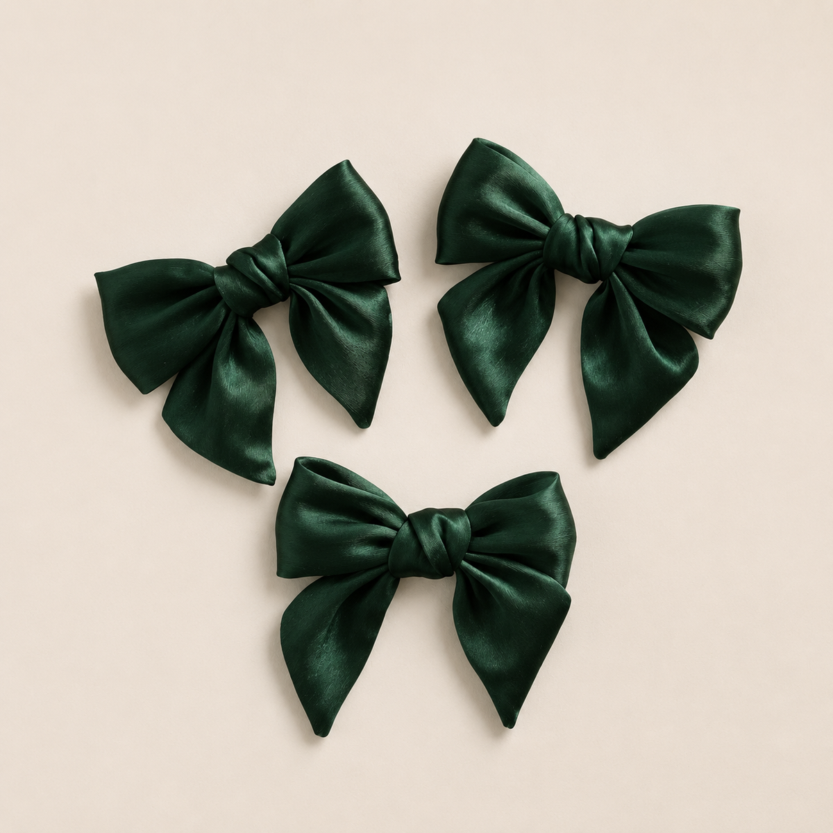 Gauze Emerald Bow (Set of 3)