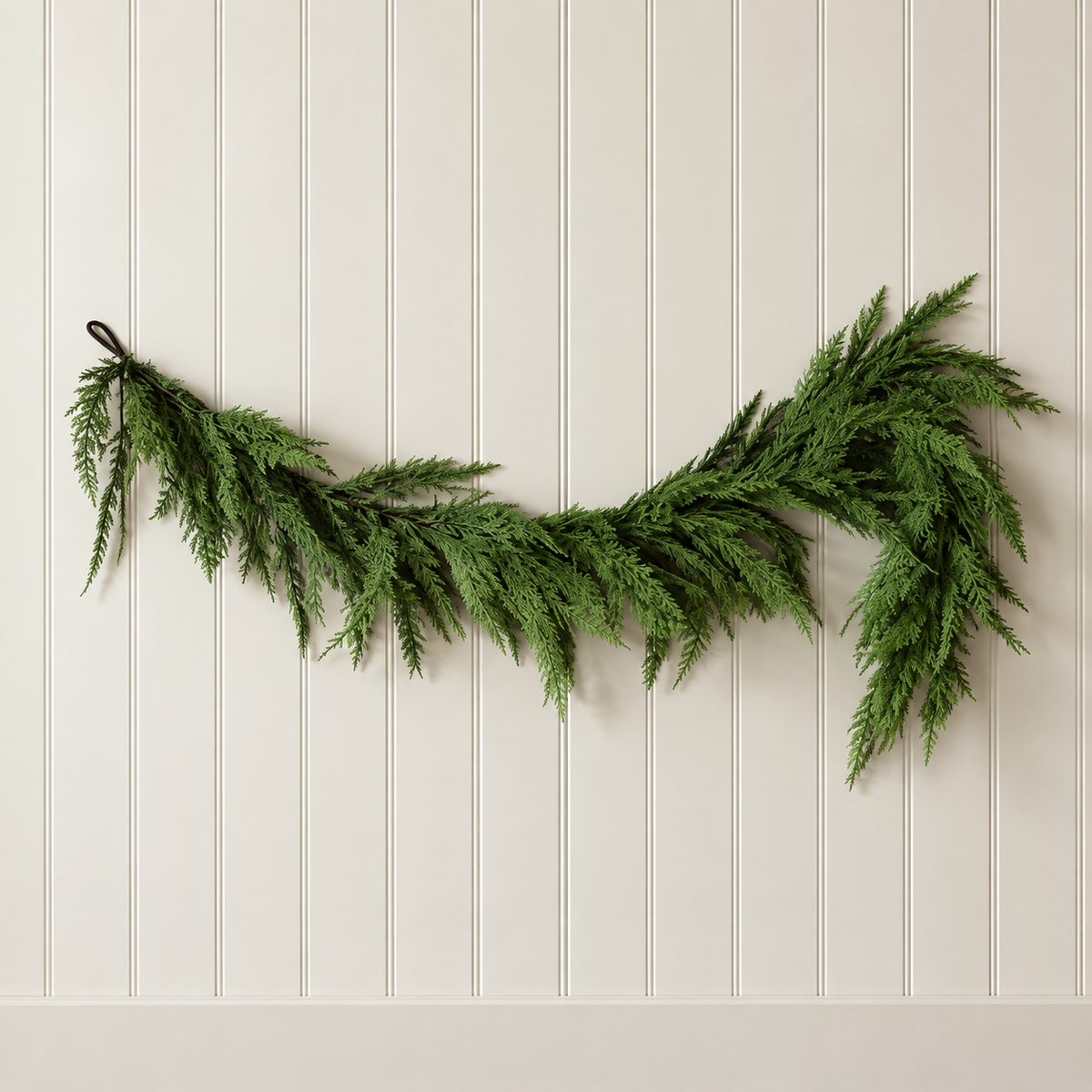 Artificial 6ft Pre-Lit Real Touch Cypress Green Garland
