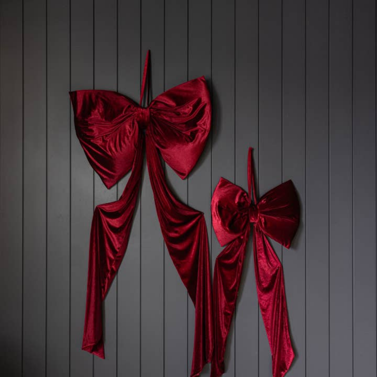 Oversized Berry Red Velvet Bow