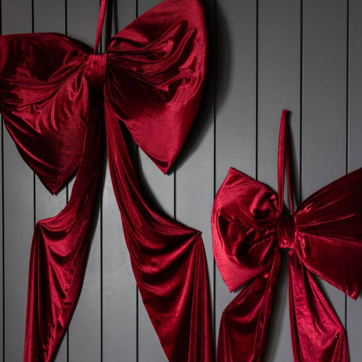 Oversized Berry Red Velvet Bow