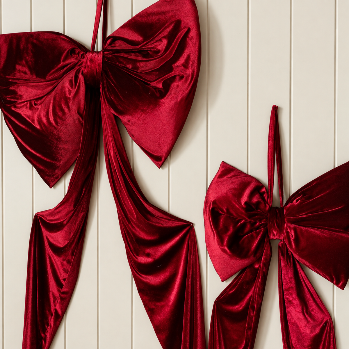 Oversized 46" Berry Red Velvet Bow