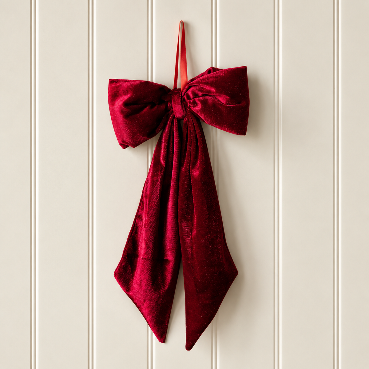 Real Touch 9ft Cypress Garland and Bow Set - Berry Red (7 Pieces)