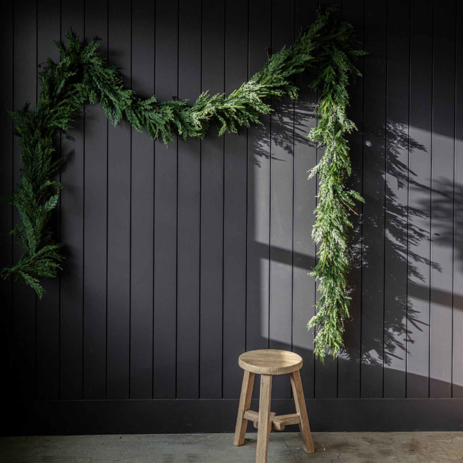 Artificial 15ft Real Touch Norfolk Cypress & Berry Garland