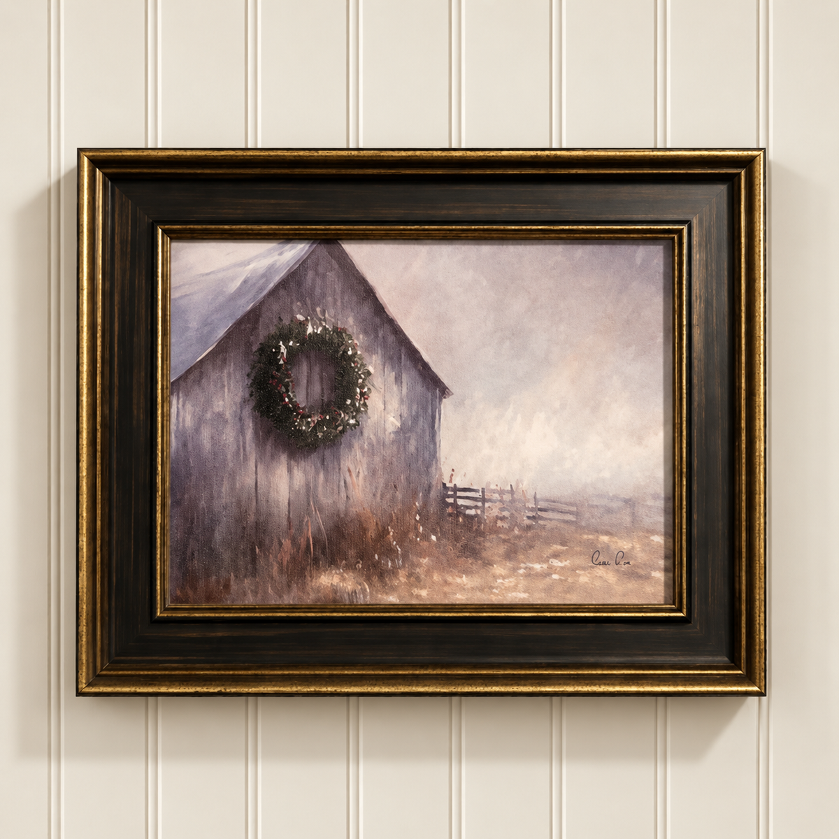 Countryside Christmas Barn Framed Wall Art