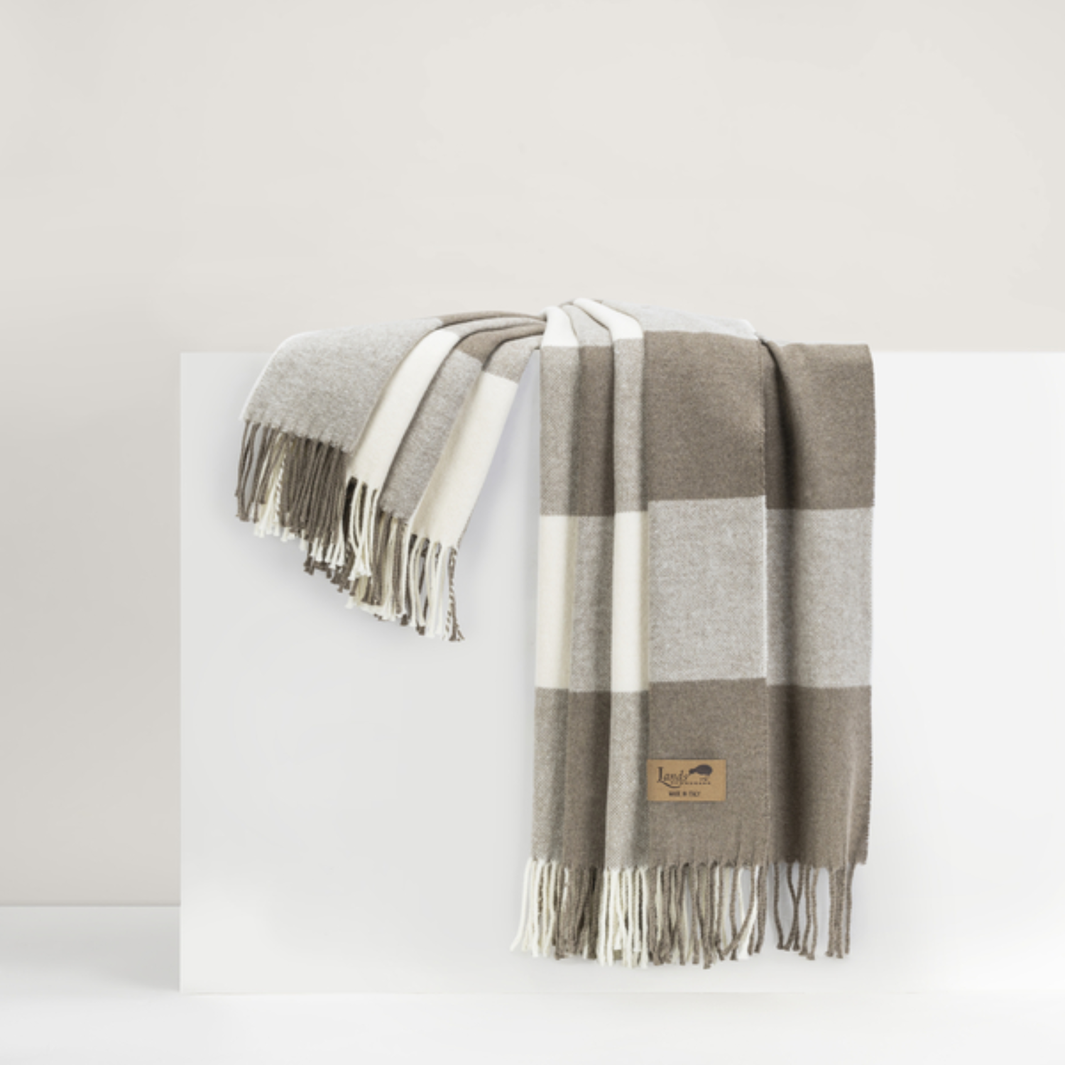 Buffalo Check Fringe Throw Blanket - Barnwood