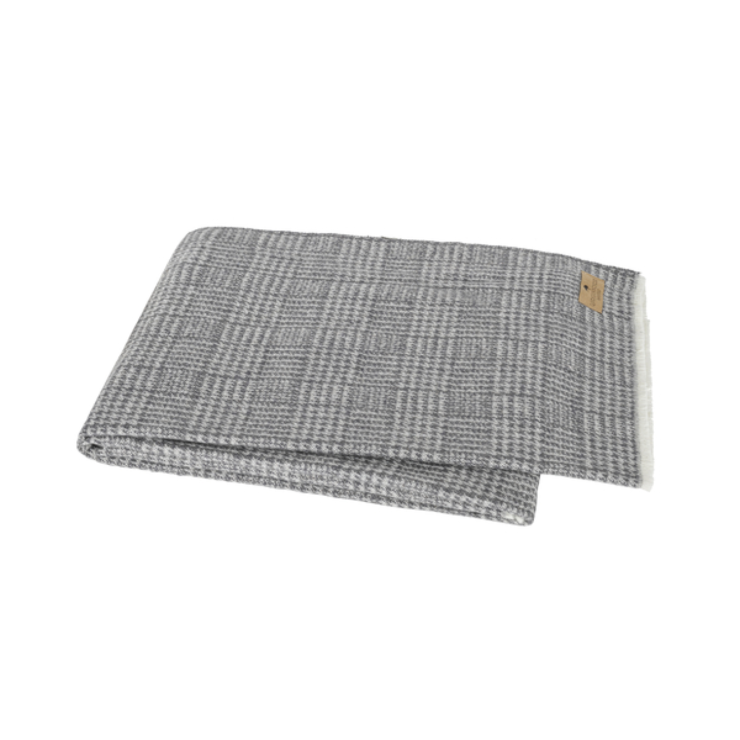 Plaid Check Cotton Throw Blanket - Charcoal