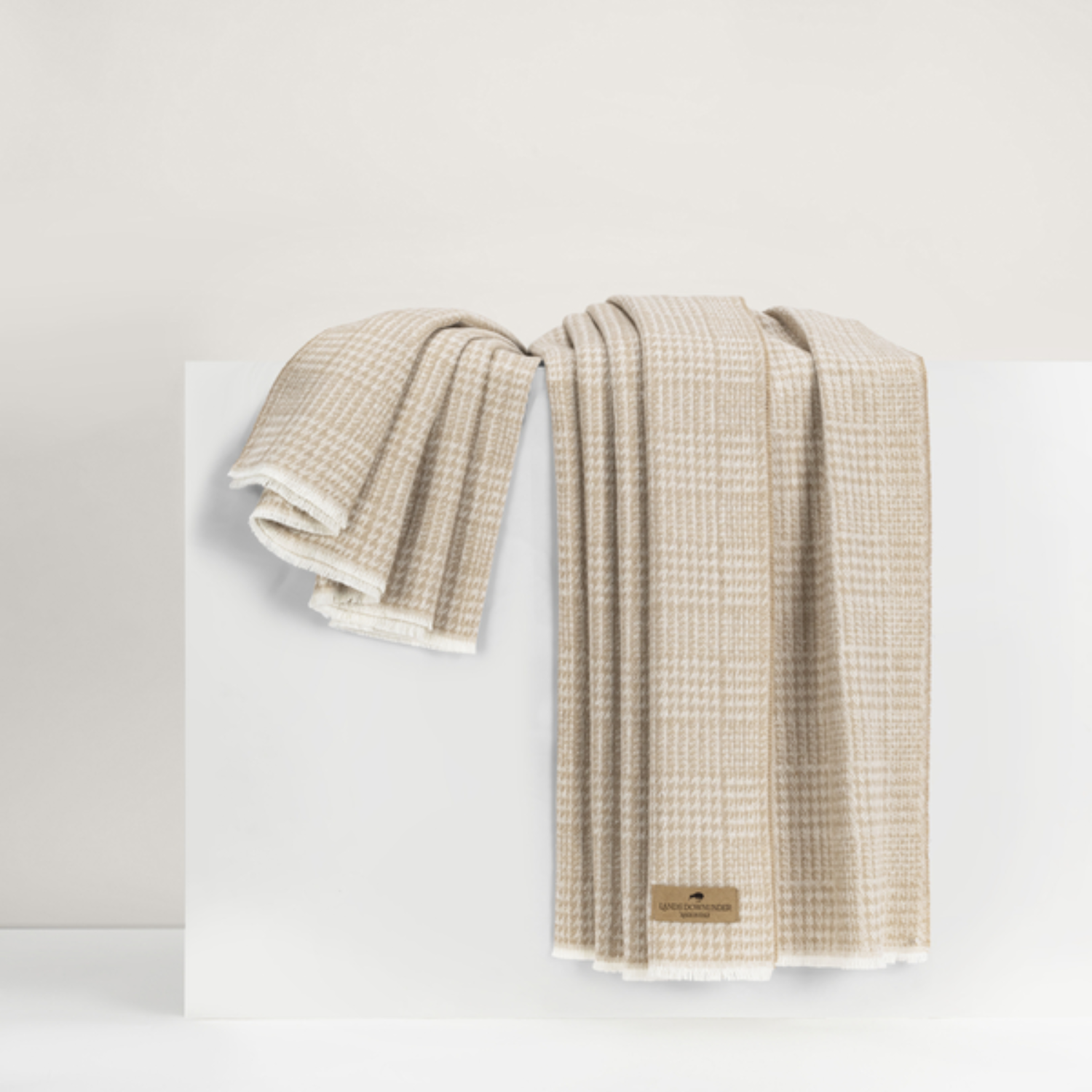 Plaid Check Cotton Throw Blanket - Dune