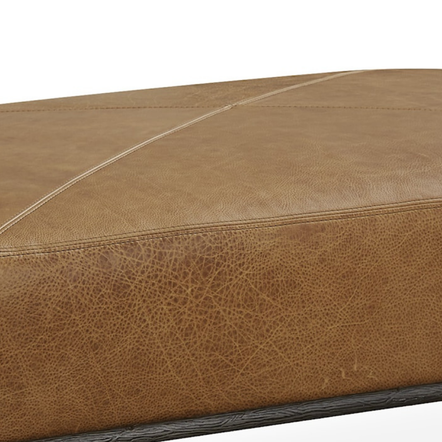 York 45" Rectangle Ottoman - Madrid Camel Leather