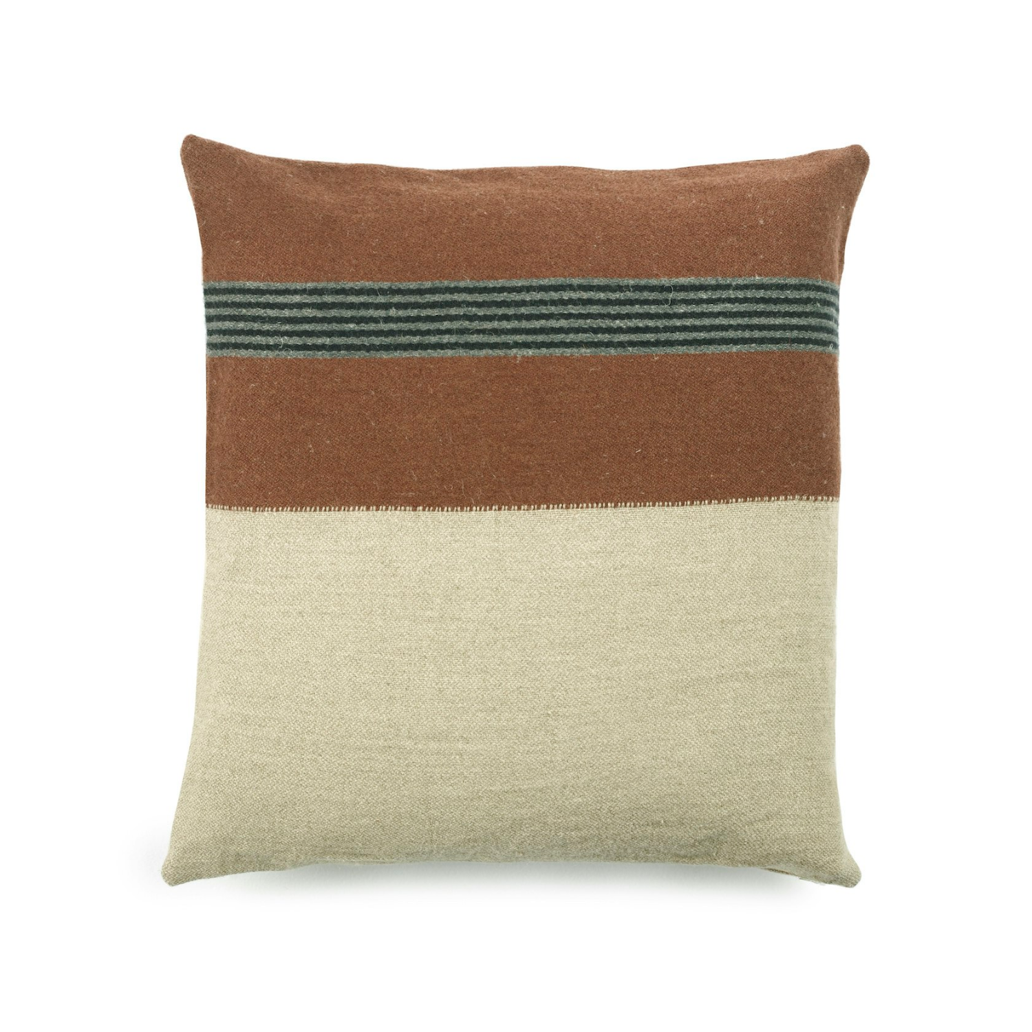 Homestead 20" Linen/Wool Blend Toss Pillow - Sienna Brown