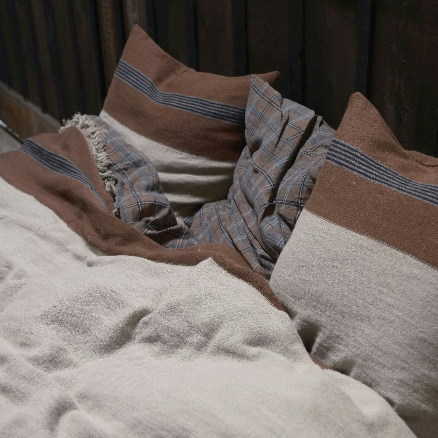Homestead 20" Linen/Wool Blend Toss Pillow - Sienna Brown