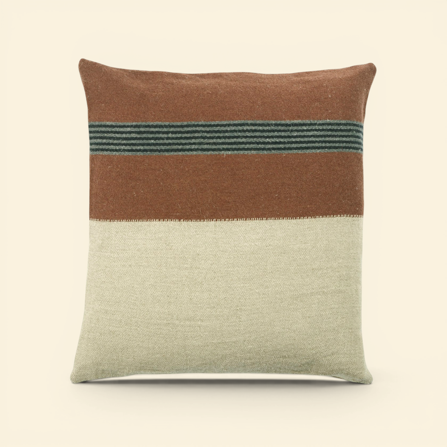 Homestead 20" Linen/Wool Blend Toss Pillow - Sienna Brown