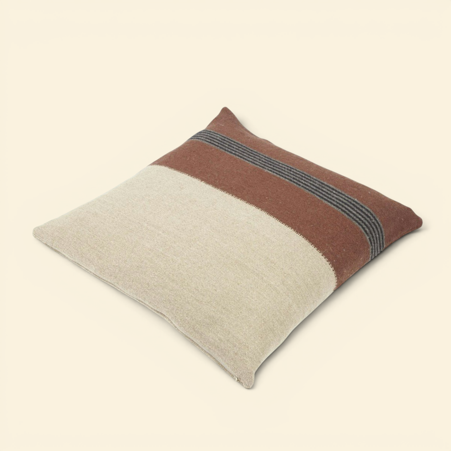 Homestead 20" Linen/Wool Blend Toss Pillow - Sienna Brown