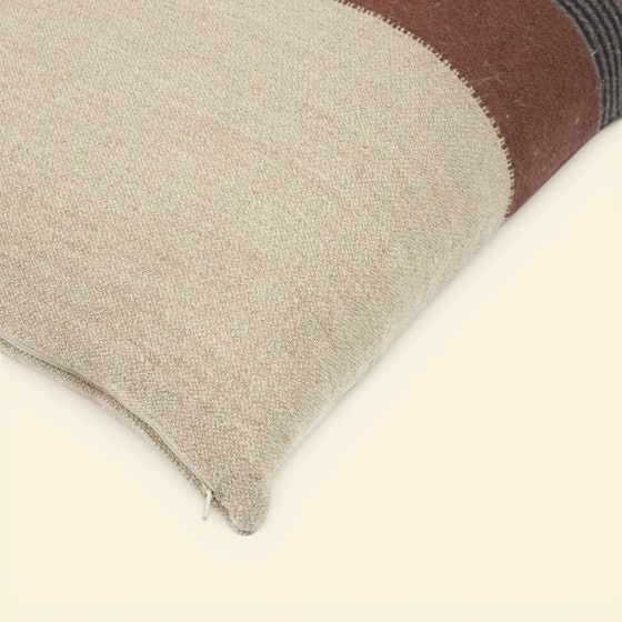 Homestead 20" Linen/Wool Blend Toss Pillow - Sienna Brown