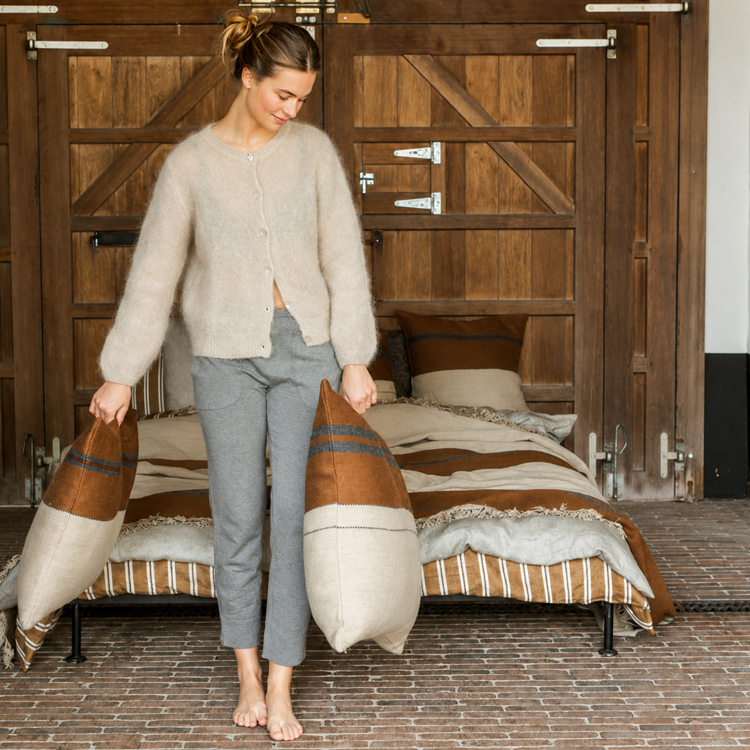 Homestead LInen/Wool Blend Toss Pillow - Drift Stripe