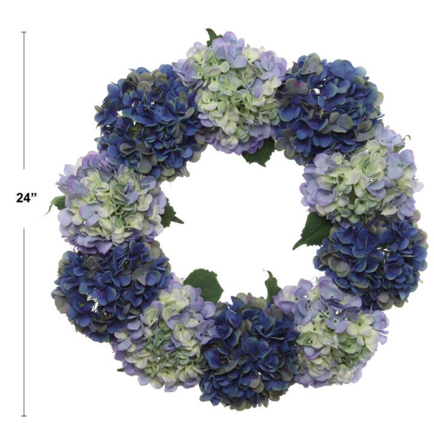 Artificial Hydrangea 24" Wreath - Midnight Blue