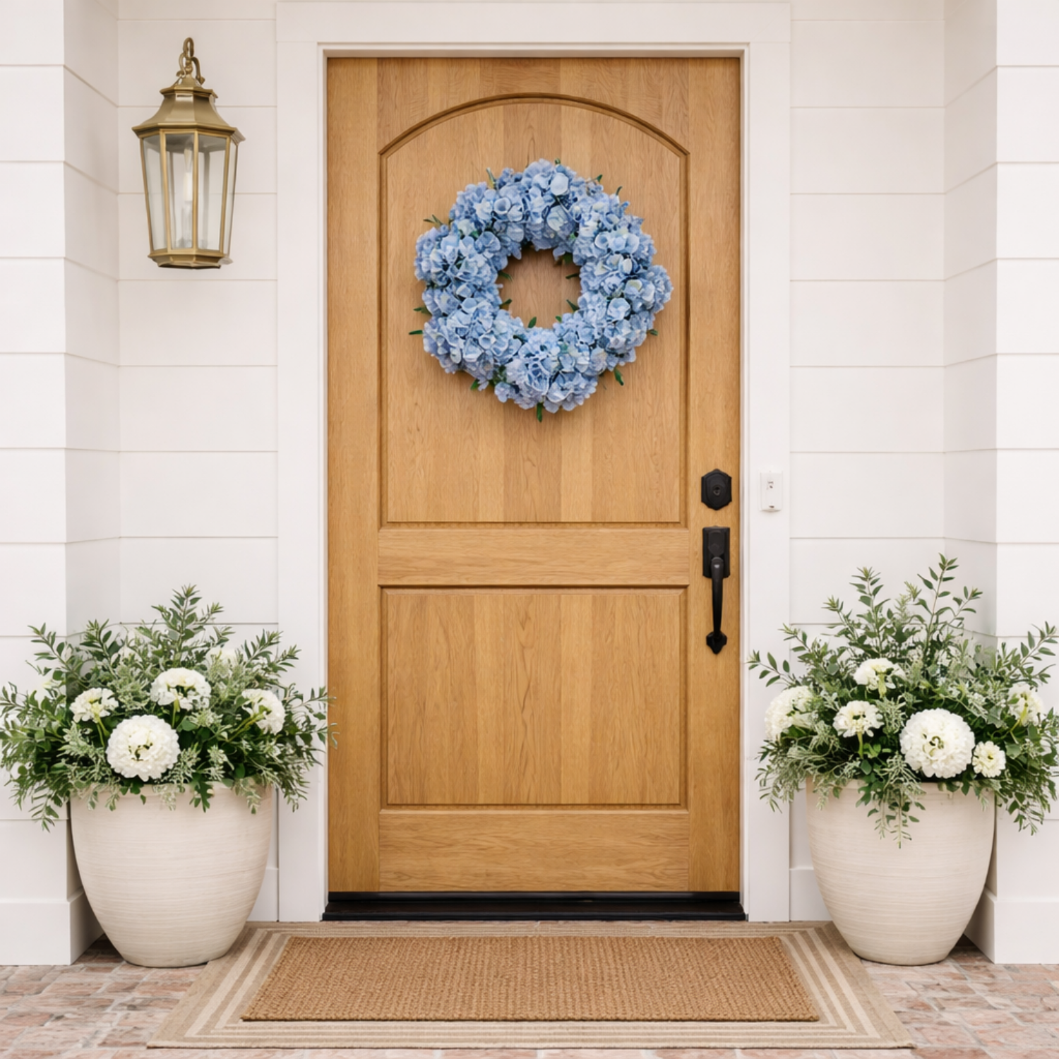 Artificial Blue Hydrangea Wreath