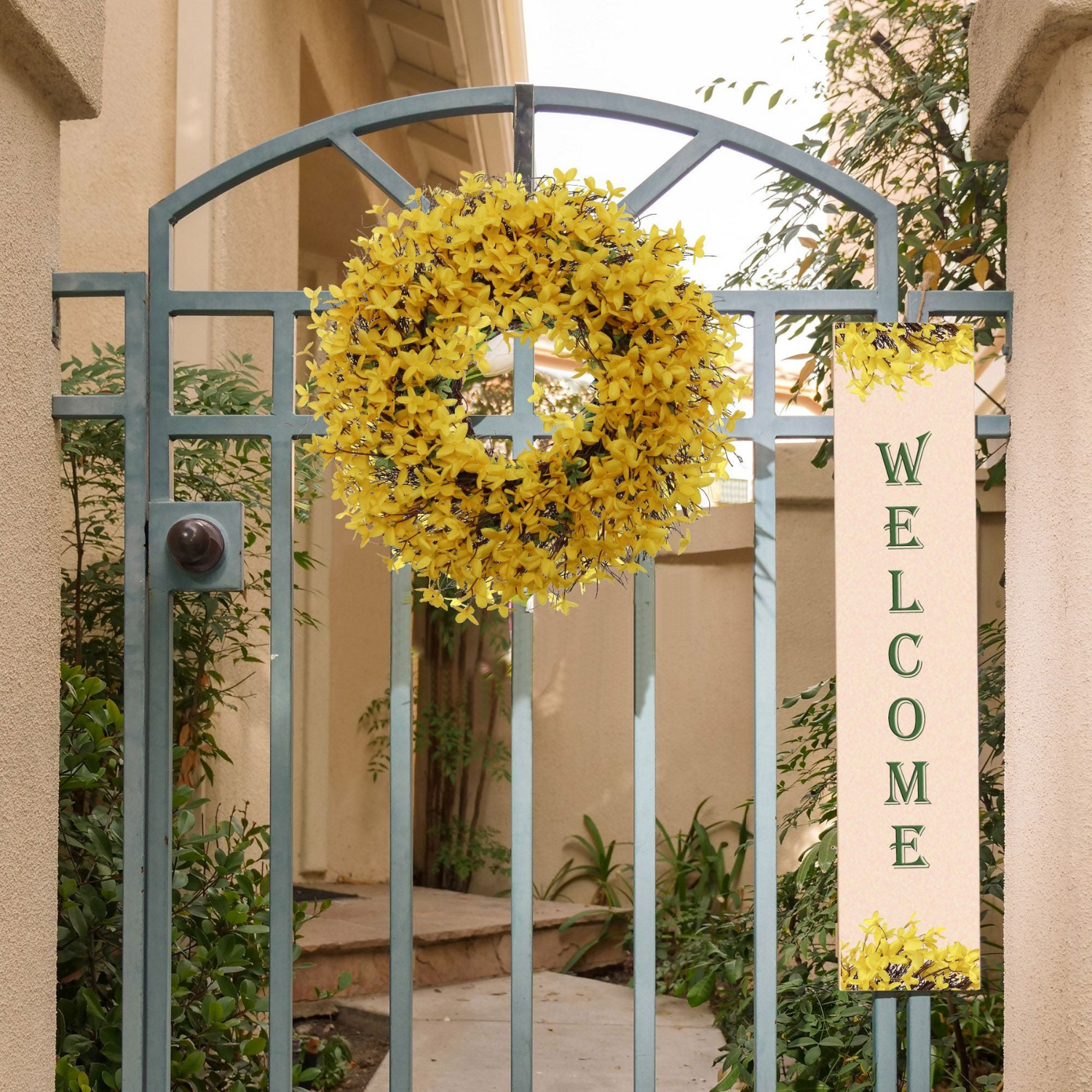 Artificial Yellow Forsythia Wreath