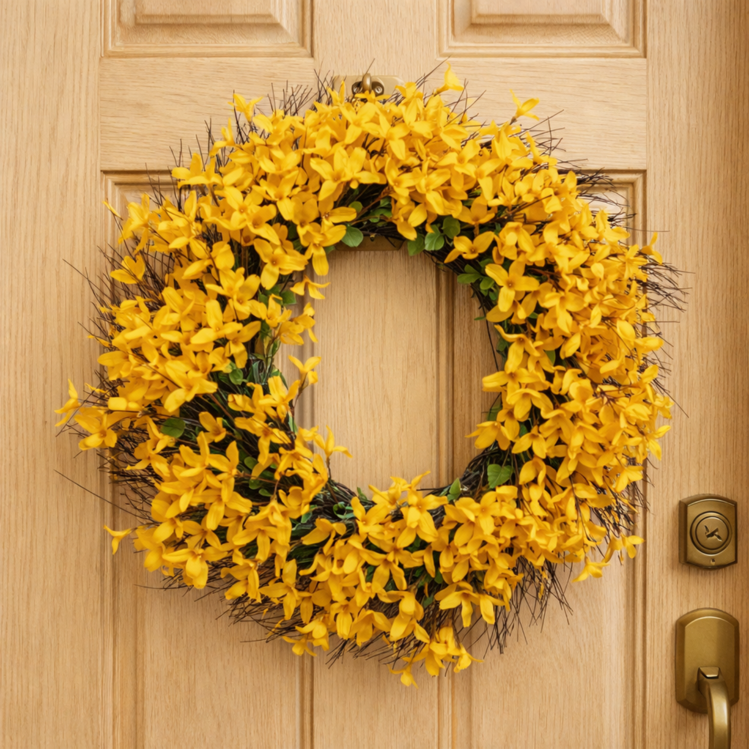 Artificial Yellow Forsythia Wreath