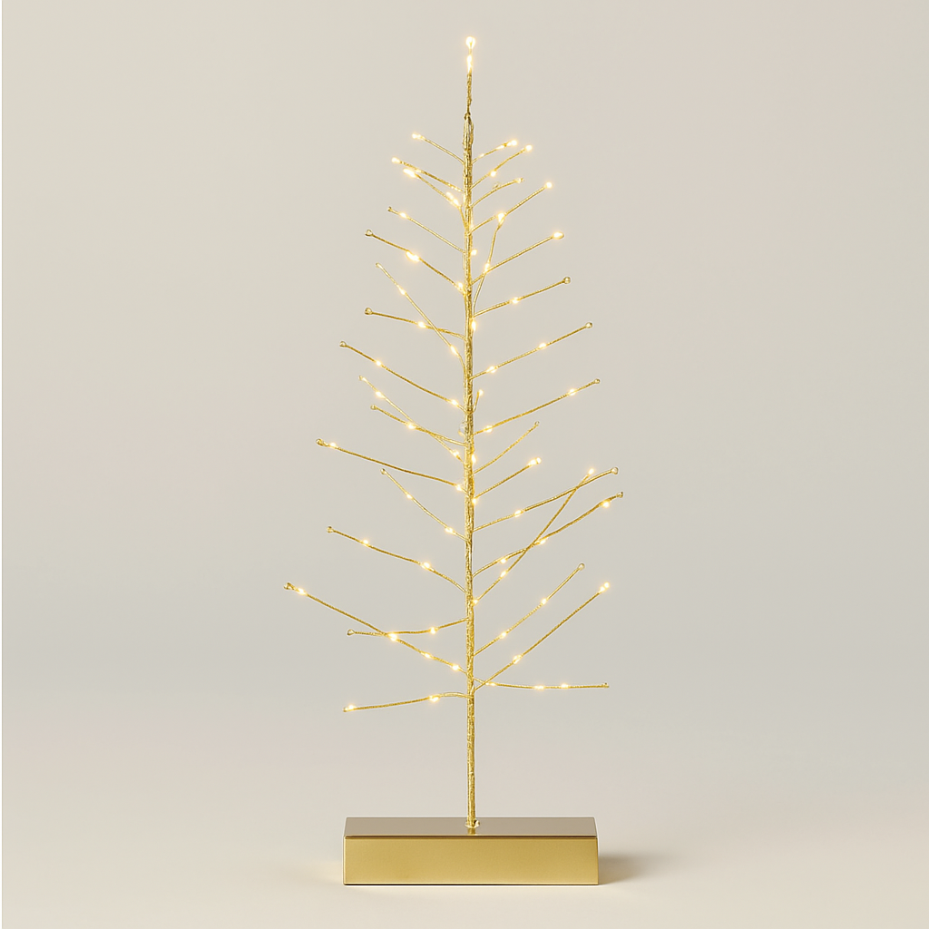 Merry Festive Tree Gold LED Light