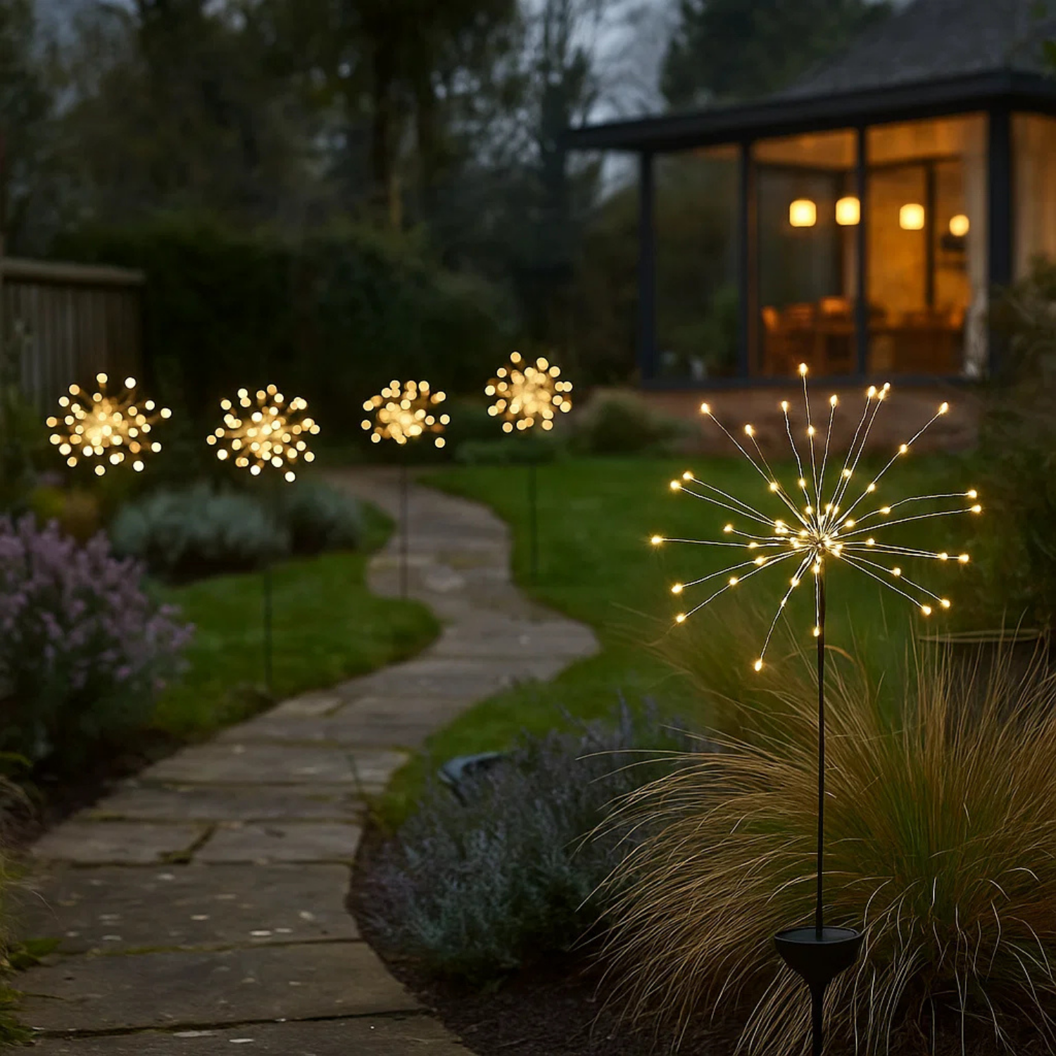 Firework Solar Garden Light Stake