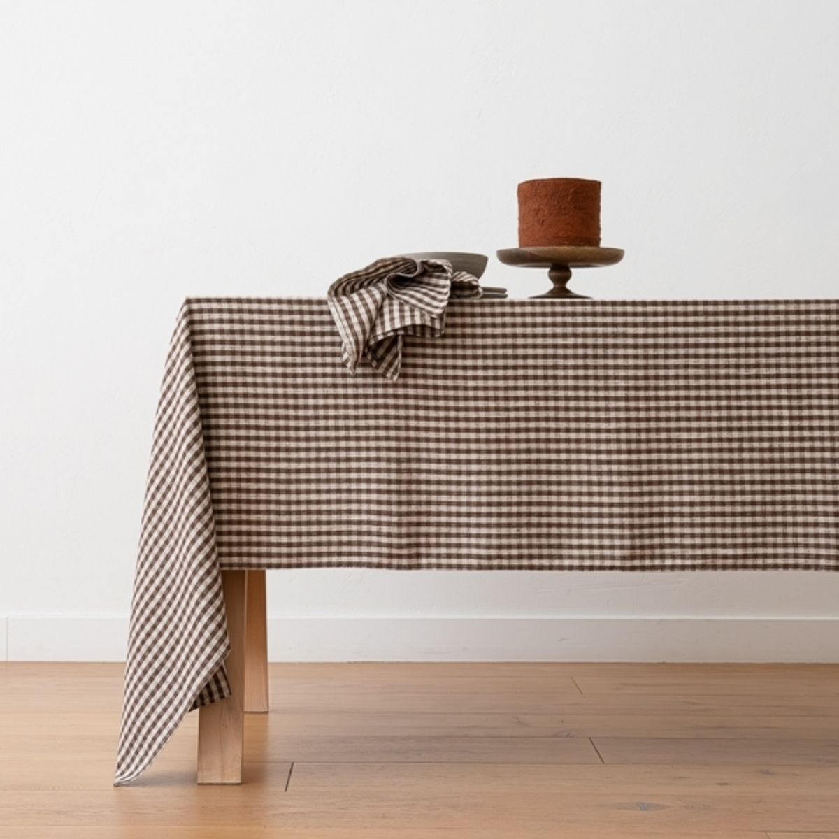 Gingham Linen Napkin - Choco Natural (Set of 4)
