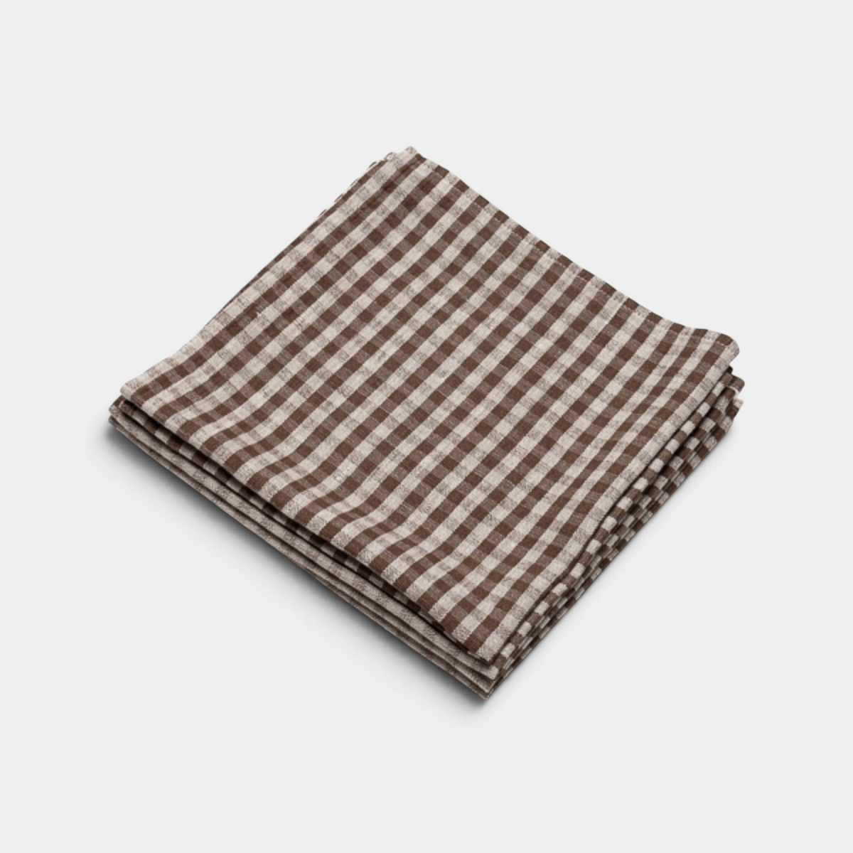 Gingham Linen Napkin - Choco Natural (Set of 4)