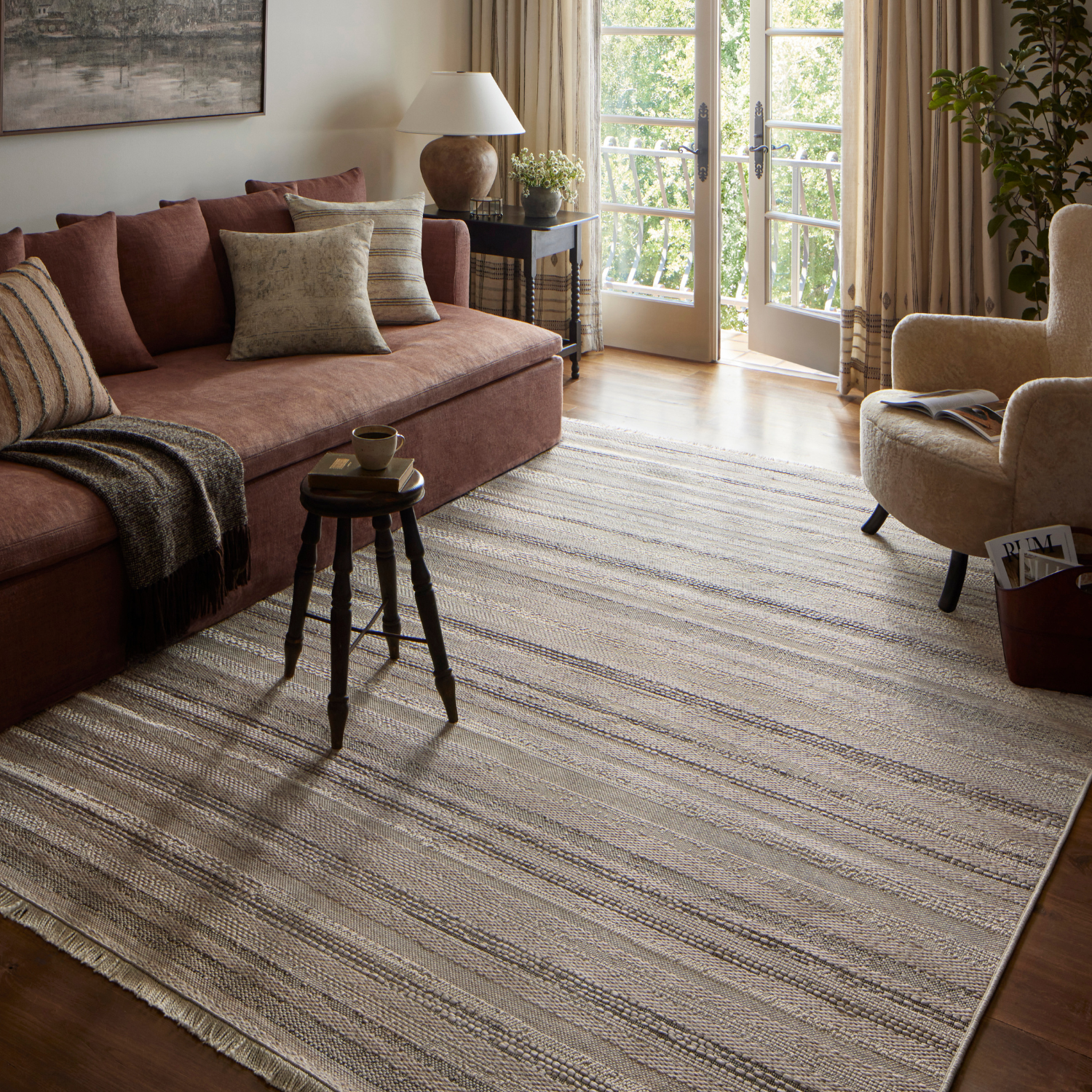 Amber Lewis x Loloi Malibu-02 Ivory/Dove Outdoor Rug