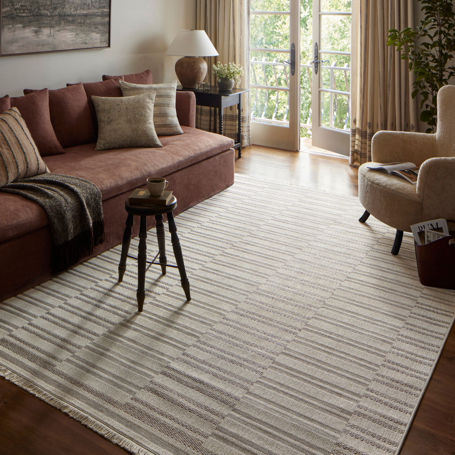 Amber Lewis x Loloi Malibu-03 Ivory/Dove Outdoor Rug
