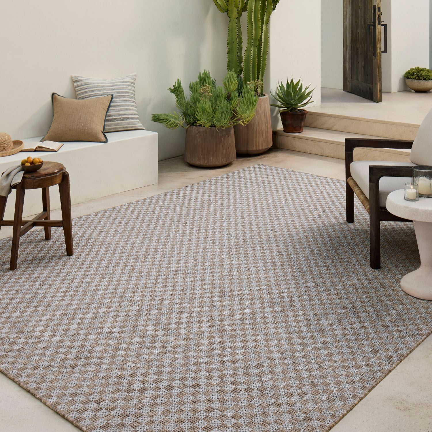 Amber Lewis x Loloi Topanga Natural/Silver Outdoor Rug