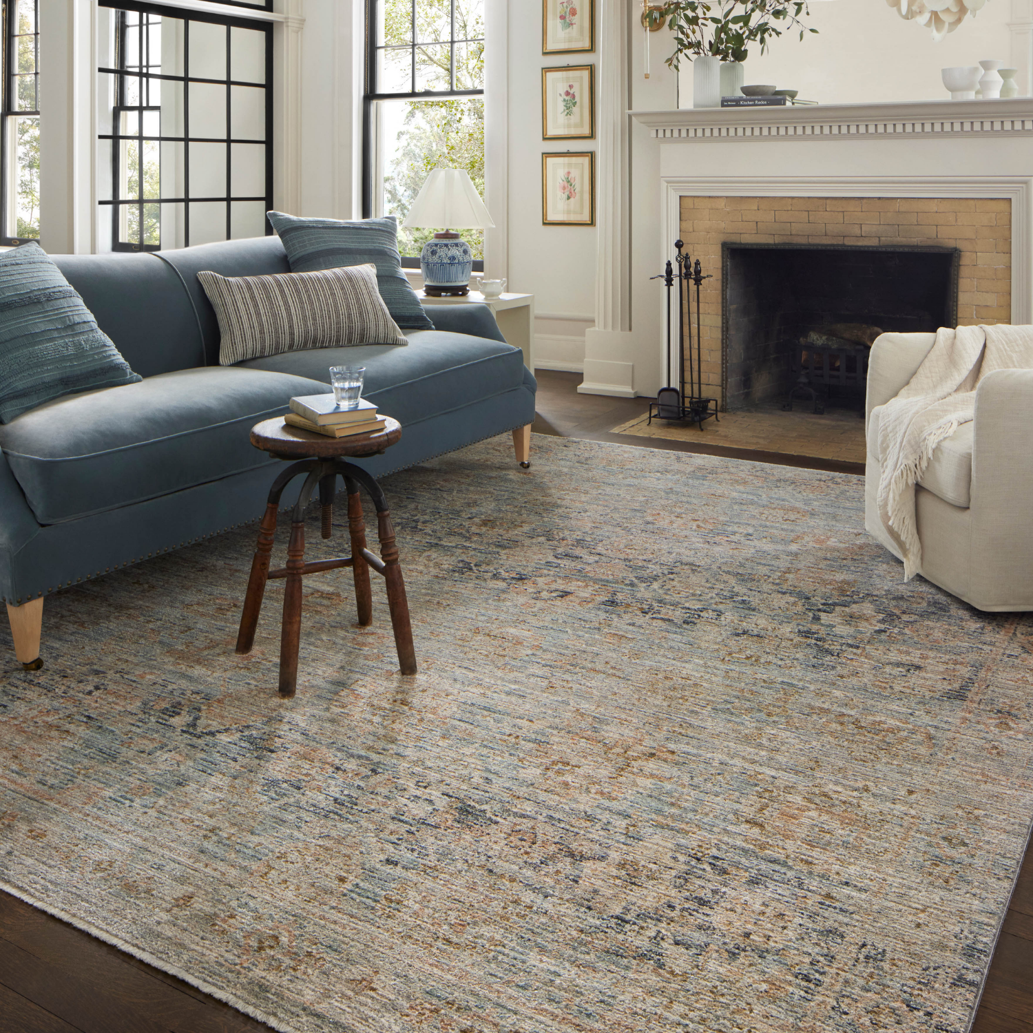 Jean Stoffer X Loloi Katherine Ocean/ Coral Rug