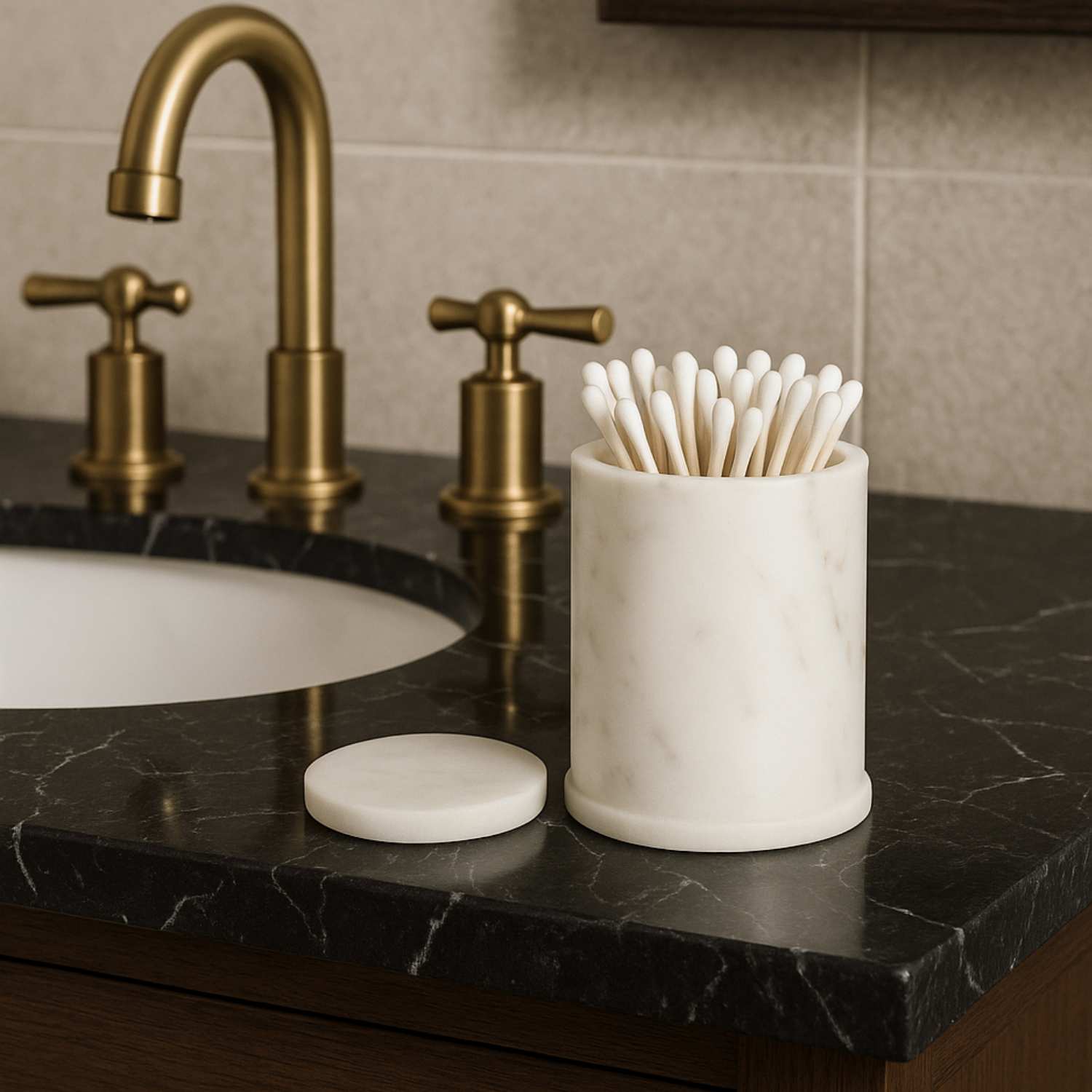 White Marble Canister