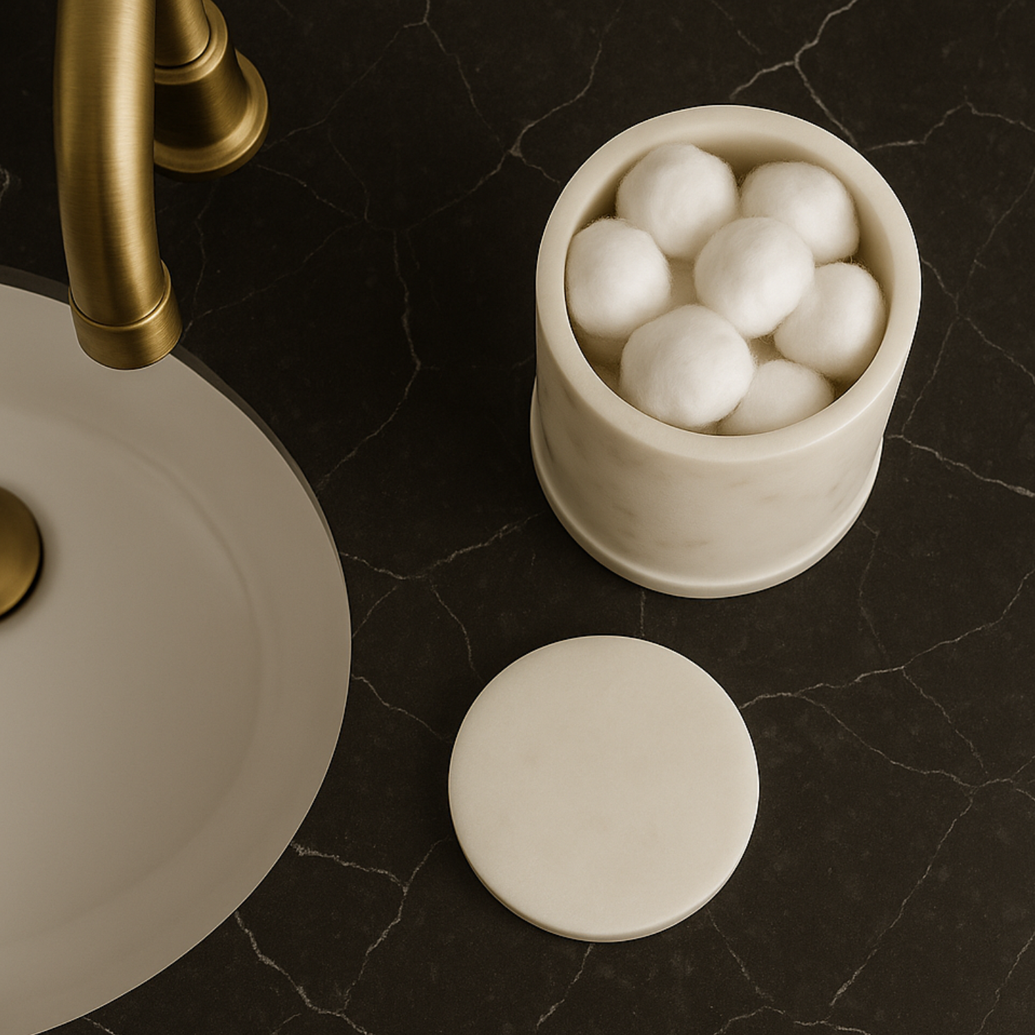 White Marble Canister