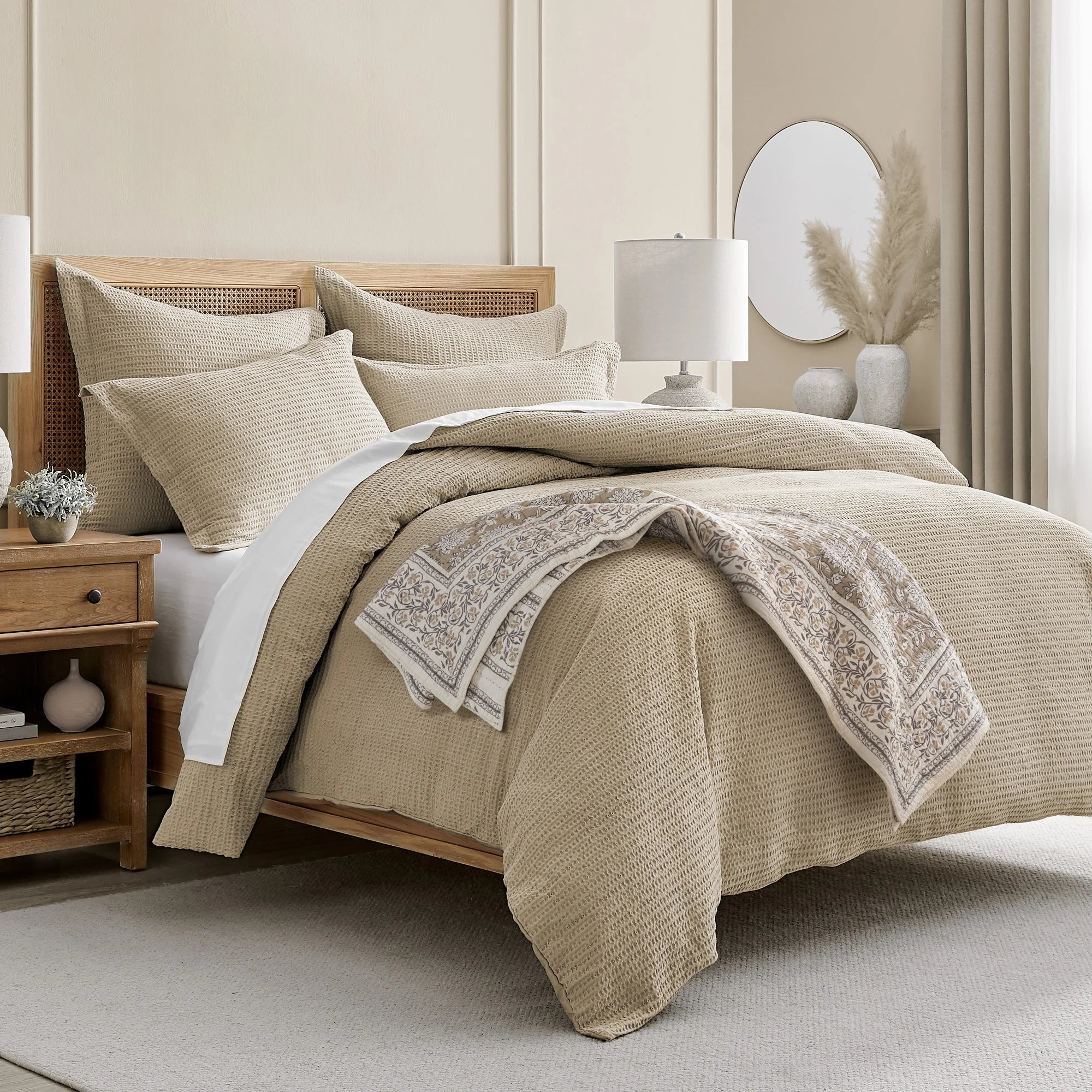 Maison Jardin Paisley Taupe Quilted Throw