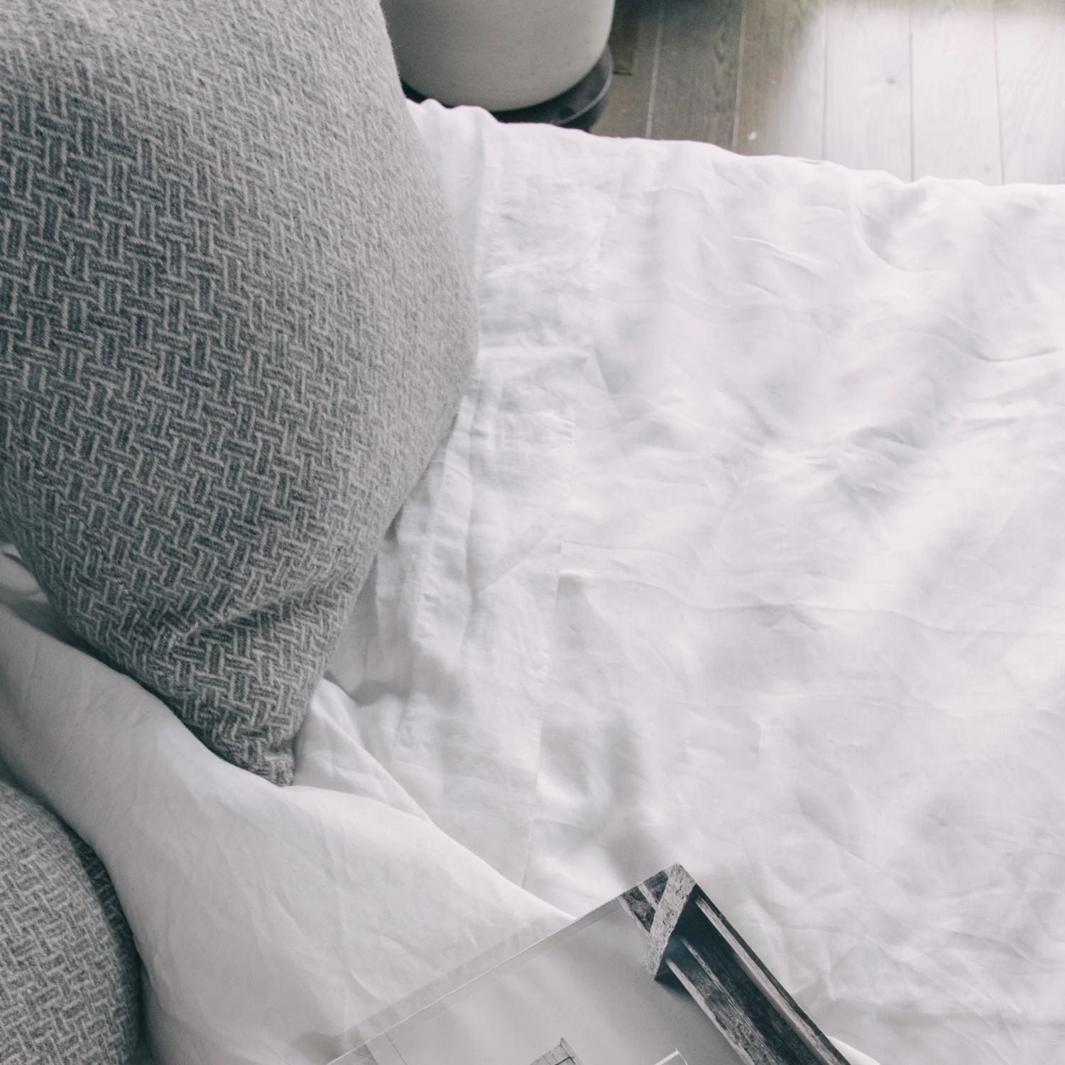 Timmins White Linen Duvet Cover