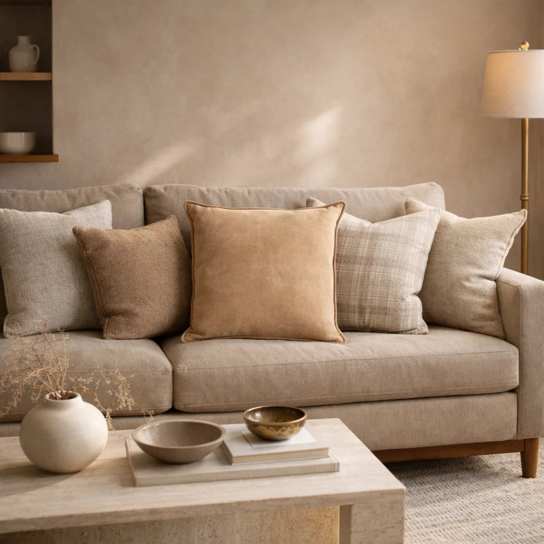 Suede Toss Pillow - Taupe