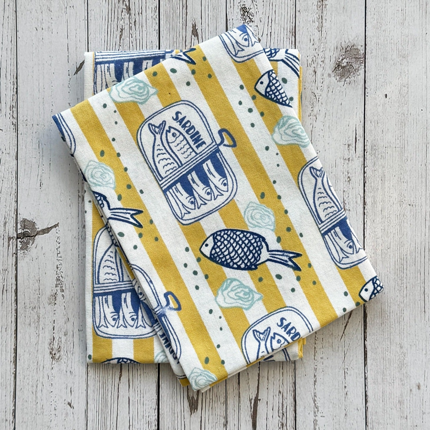 Salty Sardine Cotton Tea Towel (Set of 2)
