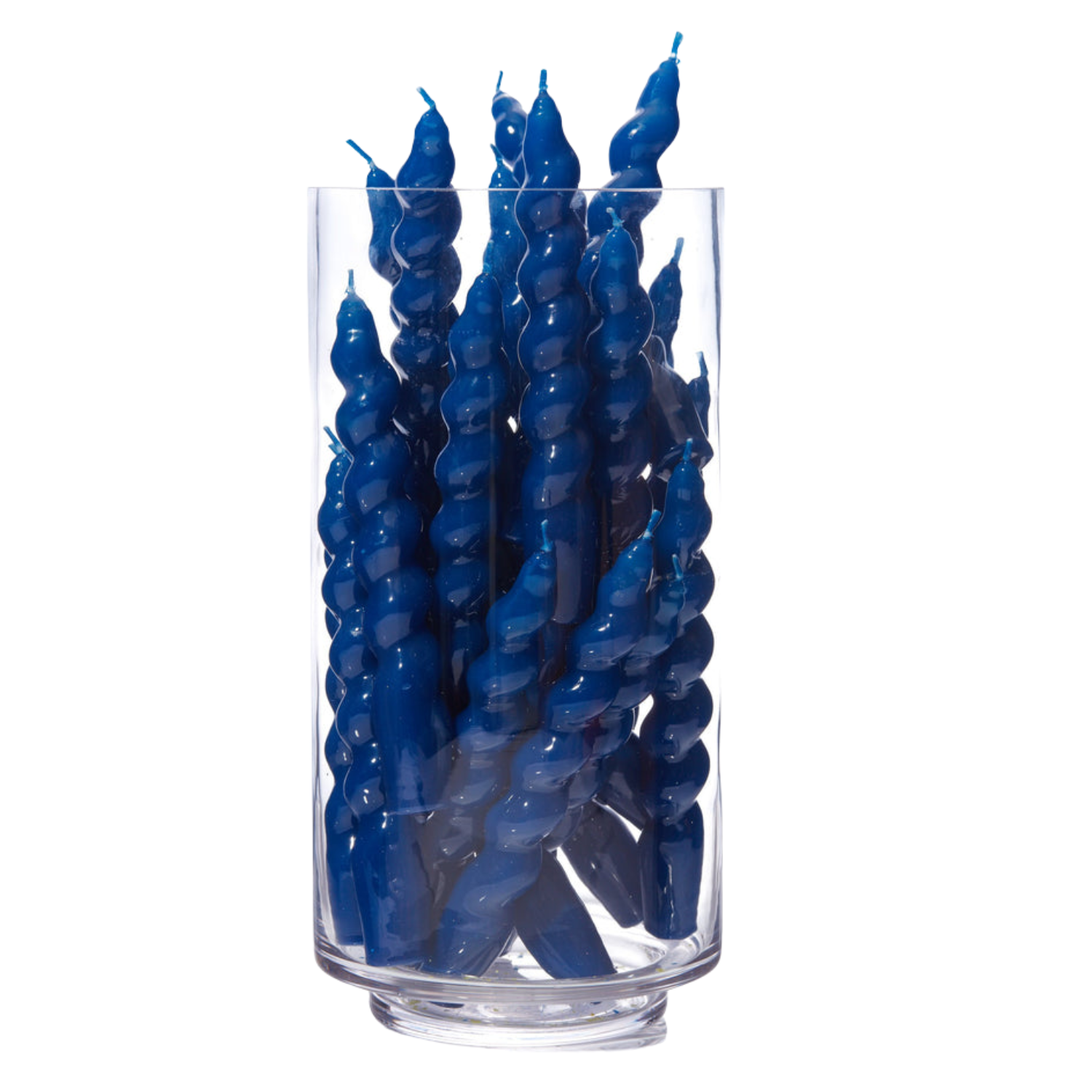 Navy Blue Twisted Taper Candles (Set of 3)