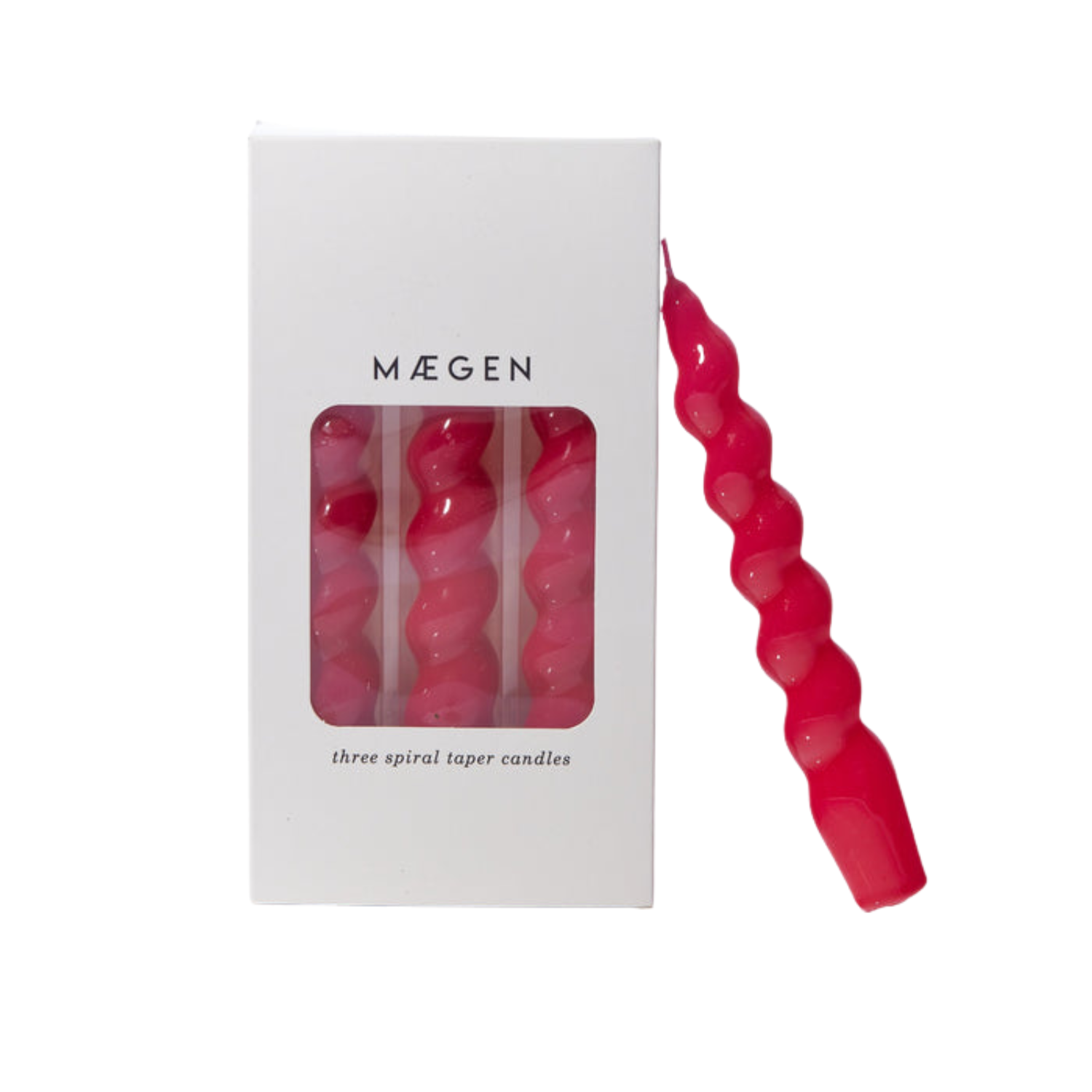 Magenta Twisted Taper Candles (Set of 3)