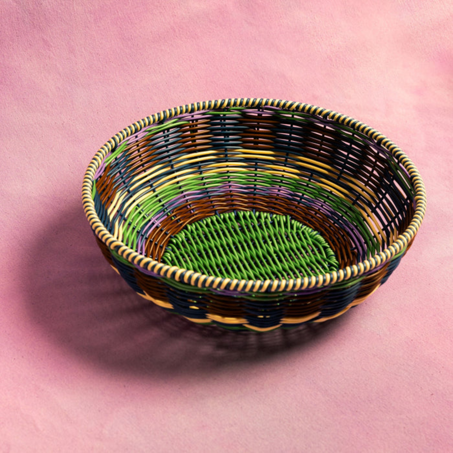 Brown/Green Bold Hand-Woven Bowl