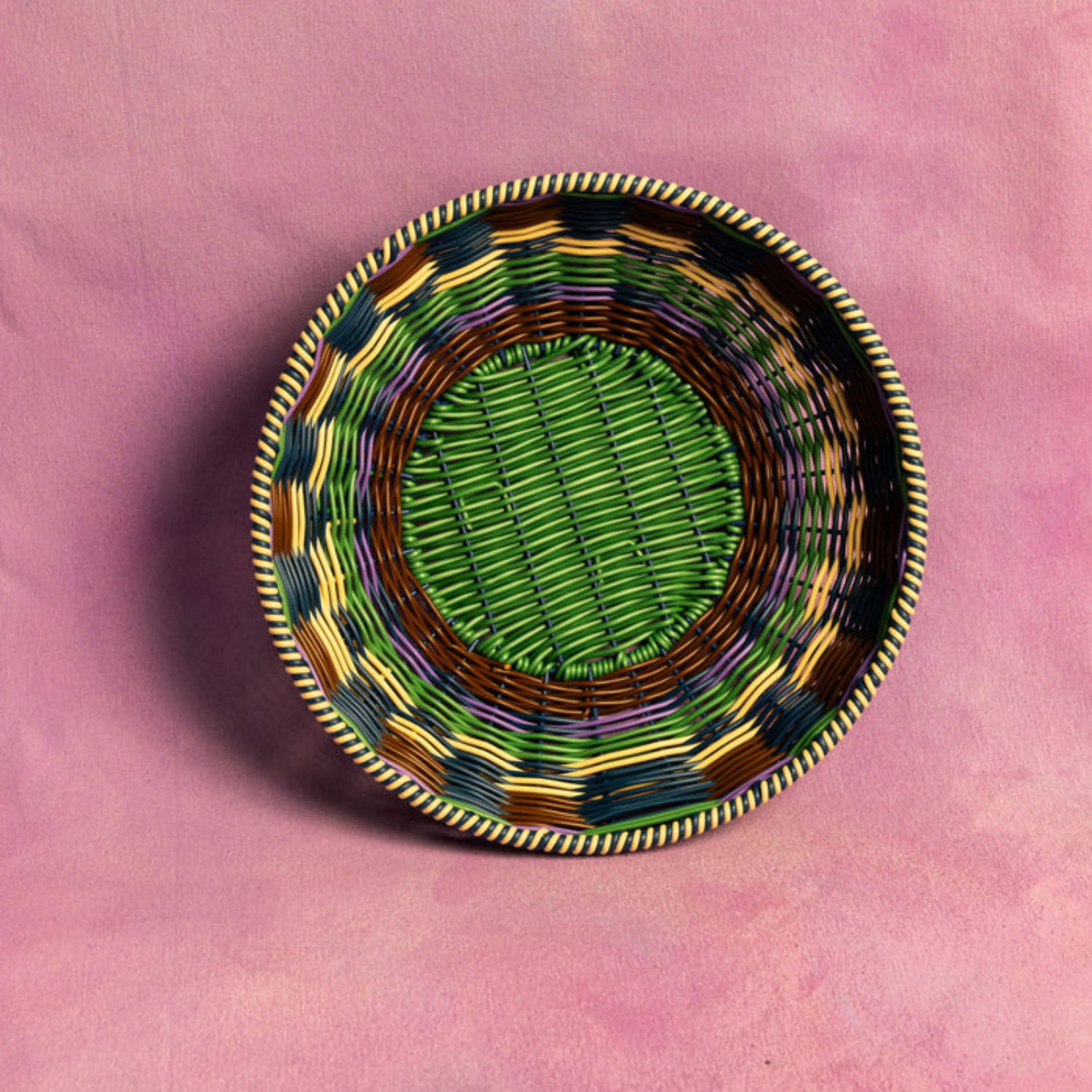 Brown/Green Bold Hand-Woven Bowl