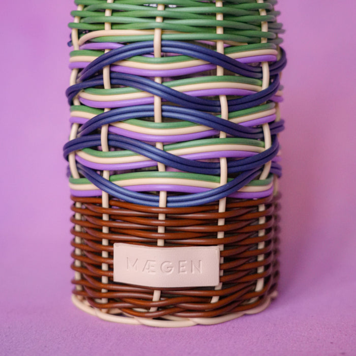 Bold Woven Oil Dispenser - Green/Brown