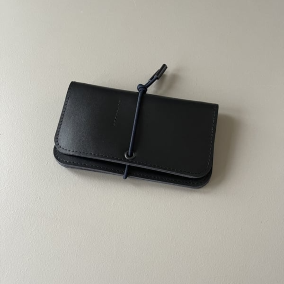 Knot Leather Wallet - Black