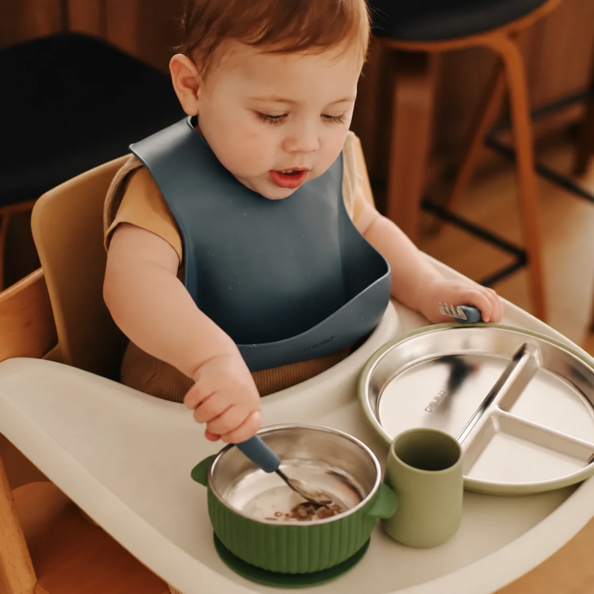 Ridge Kids Silicone & Stainless Steel Box - Leaf Green
