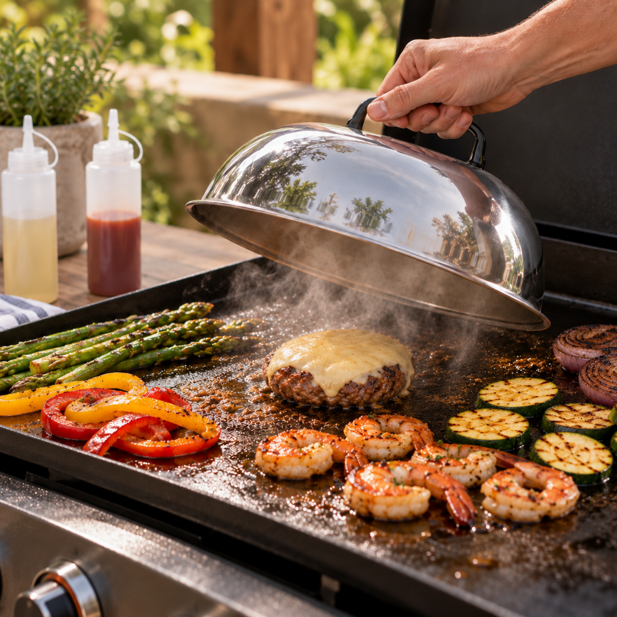 Artisan Grill Dome & Sauce Bottles Set