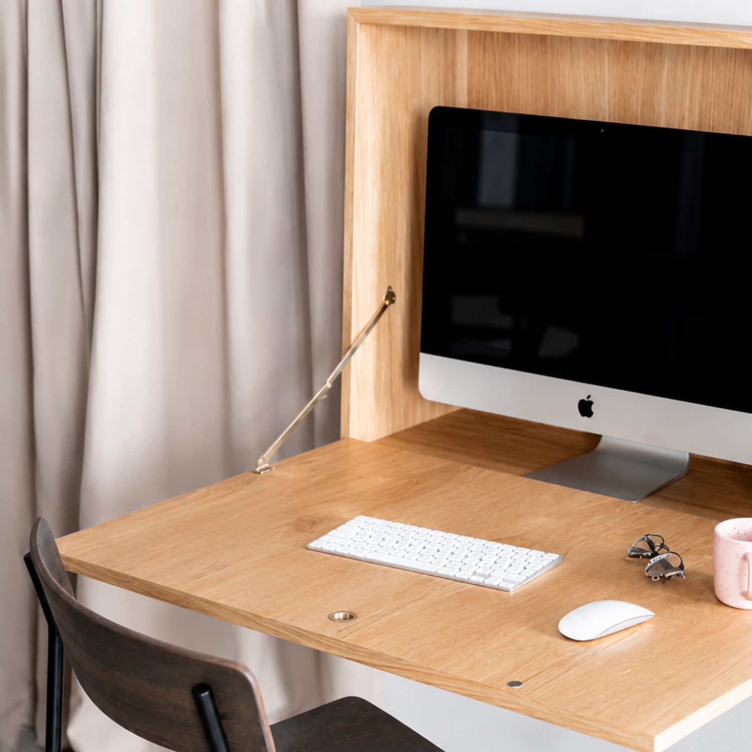 Noa Oak Wall Mounted Desk