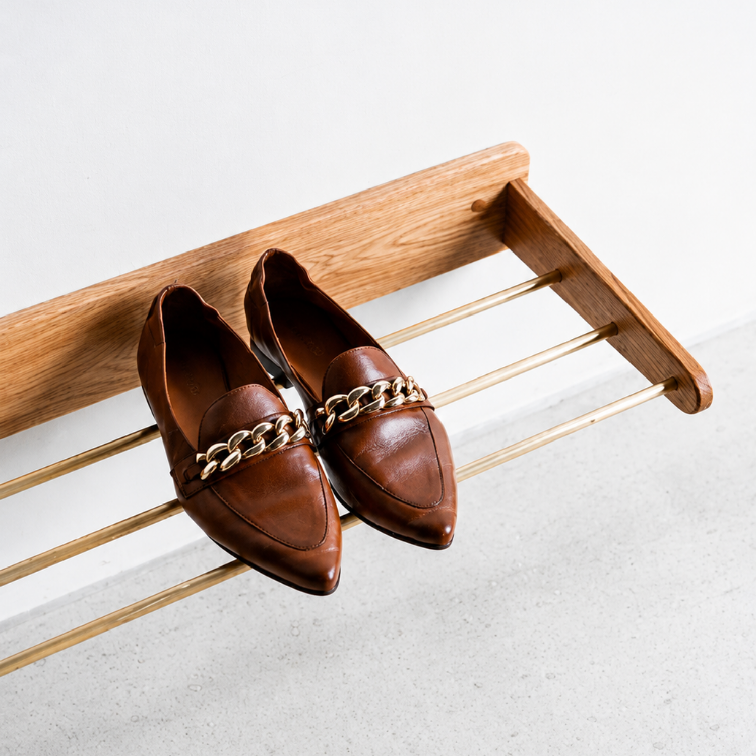 Noa Oak Storage Rack Set