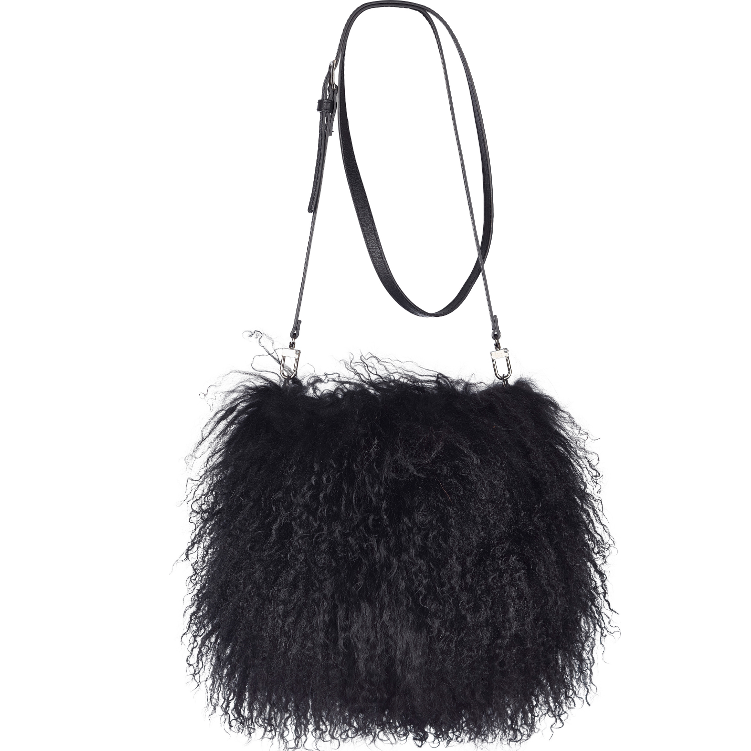 Skye Sheepskin Cross-Body Bag- Black