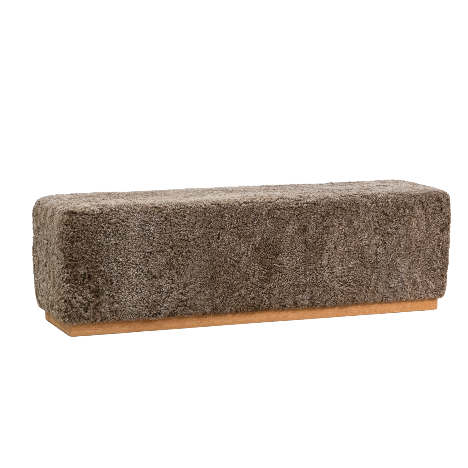 Bergen Wool Sheepskin Bench - Deep Taupe
