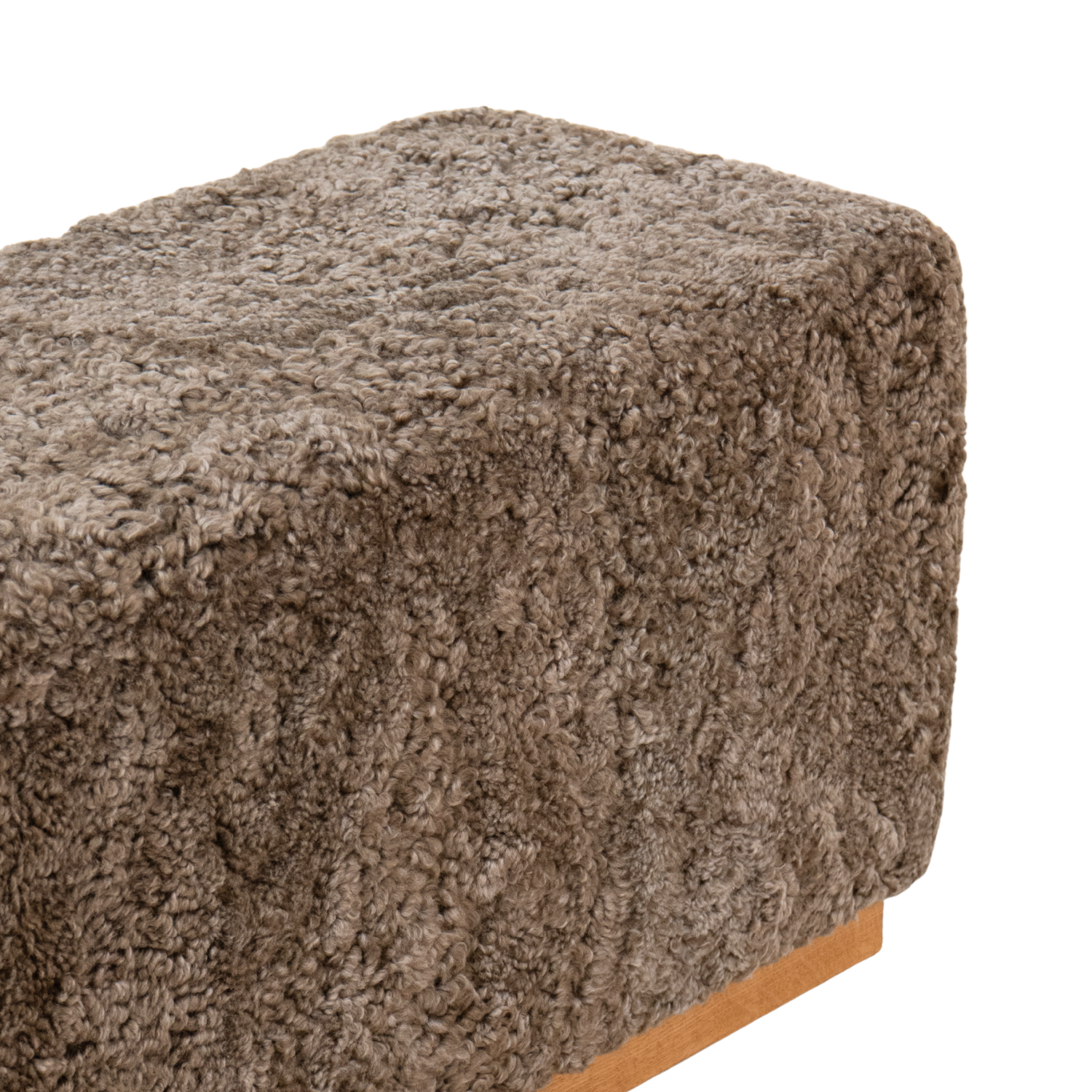 Bergen Wool Sheepskin Bench - Deep Taupe